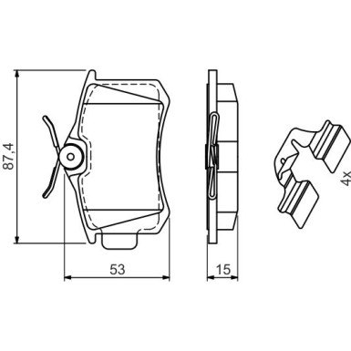 0 986 494 597 Bremsbelagsatz, Scheibenbremse