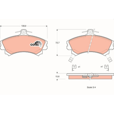 TRW Bremsbelagsatz, Scheibenbremse COTEC GDB1317