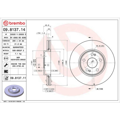 Brembo | Bremsscheibe | 09.8137.11