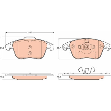 GDB2025 Bremsbelagsatz, Scheibenbremse