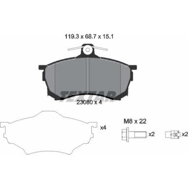 2308001 Bremsbelagsatz, Scheibenbremse