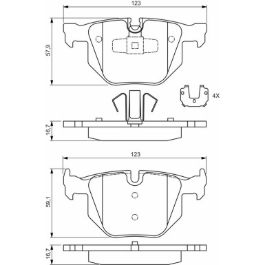 BOSCH Bremsbelagsatz, Scheibenbremse 0 986 494 540