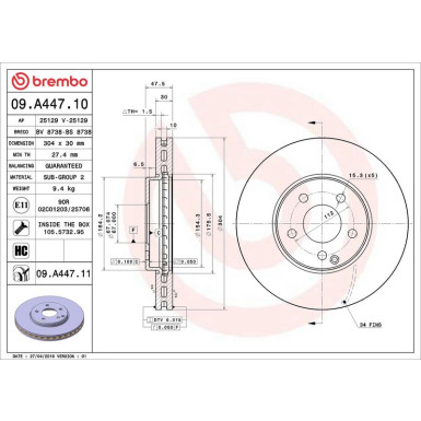 Brembo | Bremsscheibe | 09.A447.11