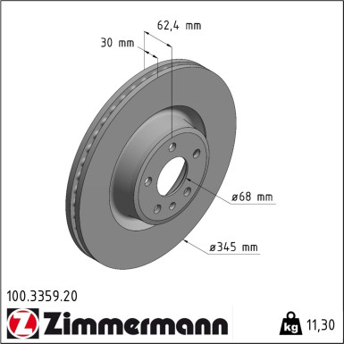 Zimmermann Bremsscheibe Coat Z 100.3359.20 Zimmermann Bremsscheibe Coat Z 100.3359.20
