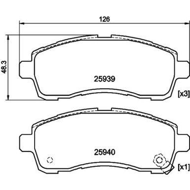 8DB 355 021-871 Bremsbelagsatz, Scheibenbremse