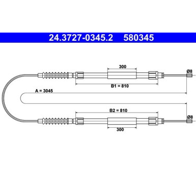 24.3727-0345.2 Seilzug, Feststellbremse 24.3727-0345.2 Seilzug, Feststellbremse