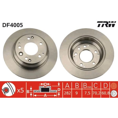 TRW | Bremsscheibe | DF4005