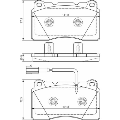 BOSCH Bremsbelagsatz, Scheibenbremse 0 986 494 539