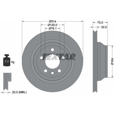 Textar | Bremsscheibe | 92121903