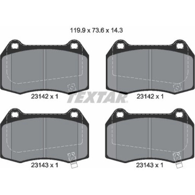 Textar Bremsbelagsatz, Scheibenbremse Q+ 2314201