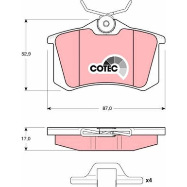 GDB1328 Bremsbelagsatz, Scheibenbremse COTEC