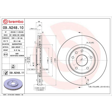 Brembo | Bremsscheibe | 09.N248.11