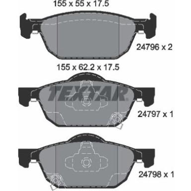 Textar Bremsbelagsatz, Scheibenbremse Q+ 2479601