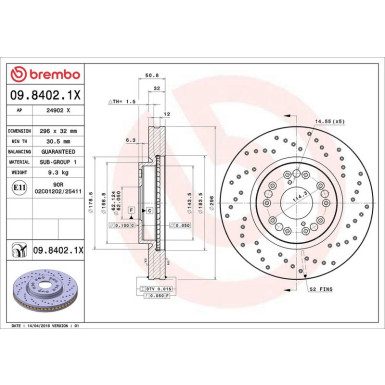 Brembo Bremsscheibe XTRA LINE - Xtra 09.8402.1X