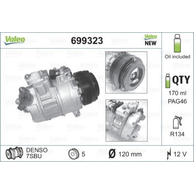 699323 Kompressor, Klimaanlage VALEO CORE-FLEX