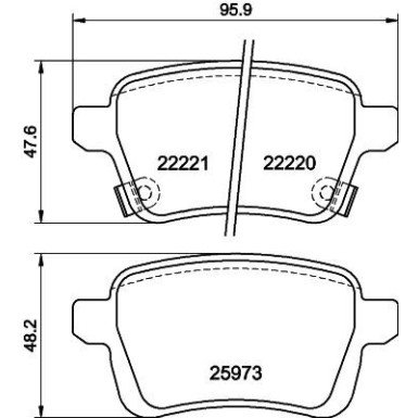 Hella | Bremsbelagsatz, Scheibenbremse | 8DB 355 024-651