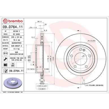 Brembo | Bremsscheibe | 09.D764.11