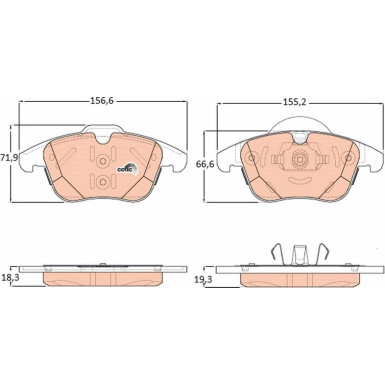 TRW Bremsbelagsatz, Scheibenbremse COTEC GDB1925
