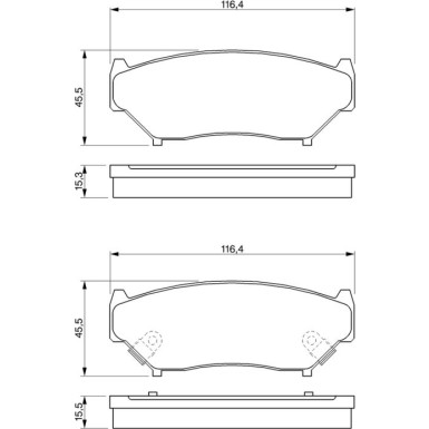 BOSCH Bremsbelagsatz, Scheibenbremse 0 986 424 251