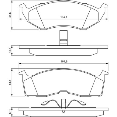 BOSCH Bremsbelagsatz, Scheibenbremse 0 986 424 363