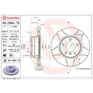 Brembo Bremsscheibe XTRA LINE - Max 09.C894.75