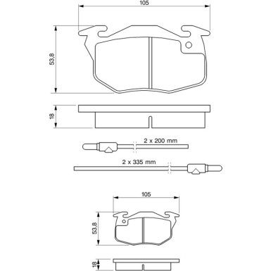 BOSCH Bremsbelagsatz, Scheibenbremse 0 986 461 763
