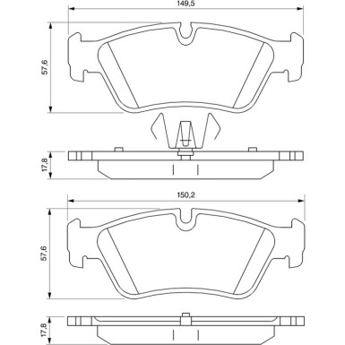 BOSCH Bremsbelagsatz, Scheibenbremse 0 986 494 096