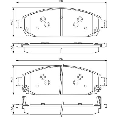 BOSCH Bremsbelagsatz, Scheibenbremse 0 986 494 370