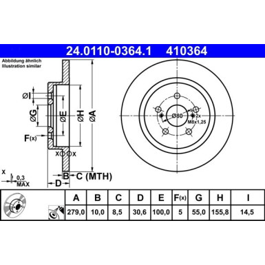 24.0110-0364.1 Bremsscheibe 24.0110-0364.1 Bremsscheibe