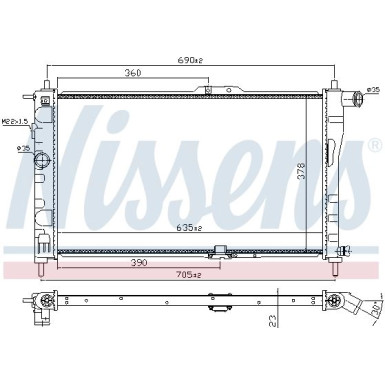 Nissens | Kühler, Motorkühlung | 61651A