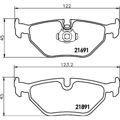 Hella | Bremsbelagsatz, Scheibenbremse | 8DB 355 007-981