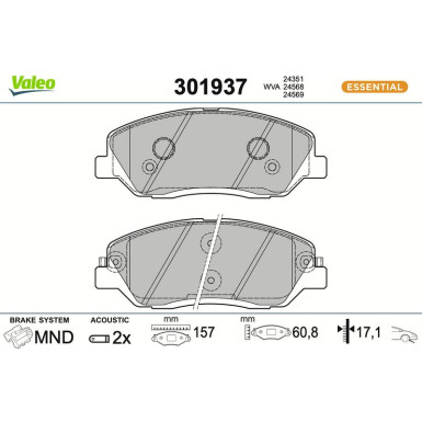 301937 Bremsbelagsatz, Scheibenbremse ESSENTIAL