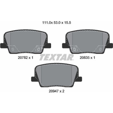 Textar Bremsbelagsatz, Scheibenbremse Q+ 2078201