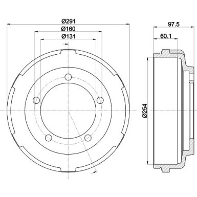 Hella | Bremstrommel | 8DT 355 300-461
