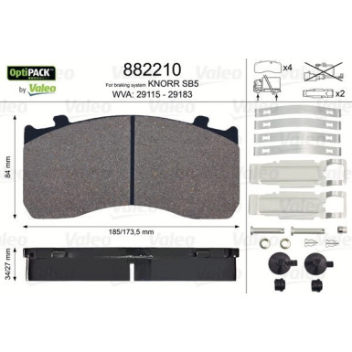882210 Bremsbelagsatz, Scheibenbremse OPTIPACK