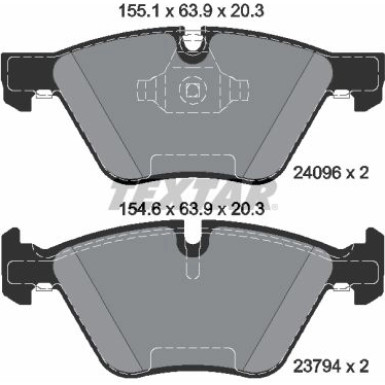 Textar | Bremsbelagsatz, Scheibenbremse | 2409601
