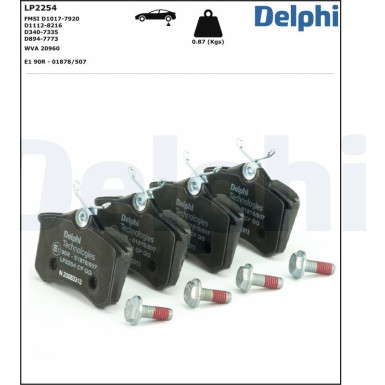 LP2254 Bremsbelagsatz, Scheibenbremse