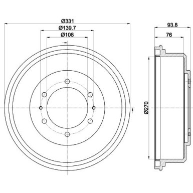 Hella | Bremstrommel | 8DT 355 302-611