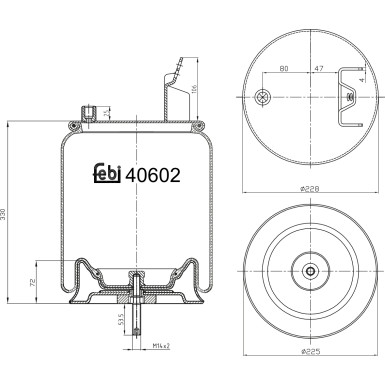 FEBI BILSTEIN 40602 Federbalg, Luftfederung FEBI BILSTEIN 40602 Federbalg, Luftfederung
