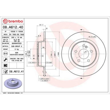 08.A612.41 Bremsscheibe PRIME LINE - UV Coated 08.A612.41 Bremsscheibe PRIME LINE - UV Coated