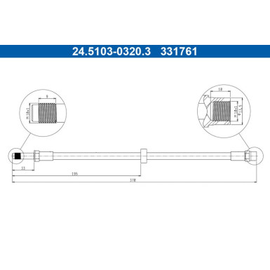 ATE | Bremsschlauch | 24.5103-0320.3