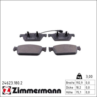 Zimmermann Bremsbelagsatz, Scheibenbremse 24623.180.2