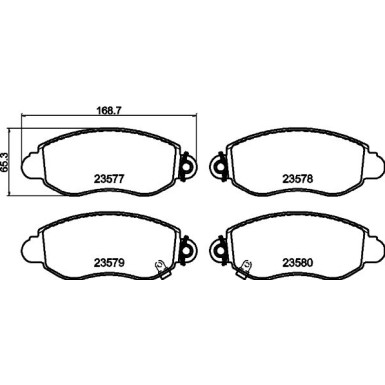Hella | Bremsbelagsatz, Scheibenbremse | 8DB 355 019-361