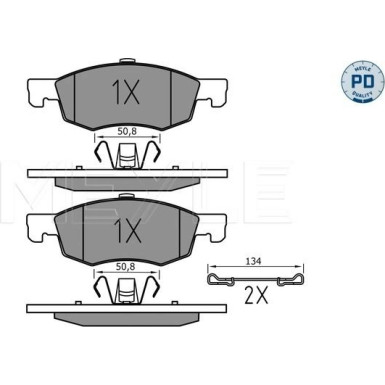 Meyle | Bremsbelagsatz, Scheibenbremse | 025 221 4317/PD
