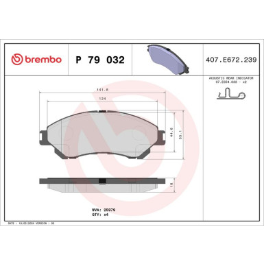 Brembo Bremsbelagsatz, Scheibenbremse PRIME LINE P 79 032
