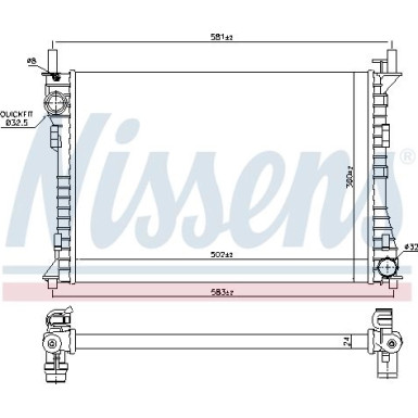 Nissens | Kühler, Motorkühlung | 69224