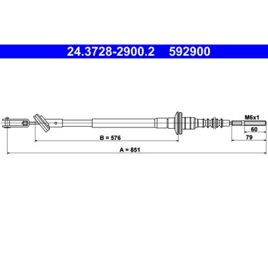 24.3728-2900.2 Seilzug, Kupplungsbetätigung 24.3728-2900.2 Seilzug, Kupplungsbetätigung