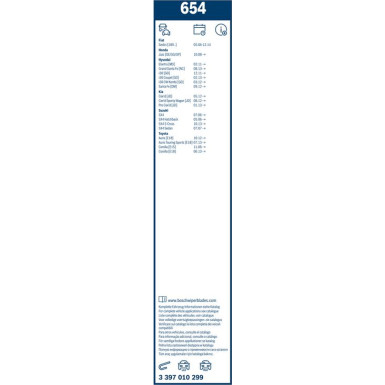 BOSCH 654 Scheibenwischer Twin 3 397 010 299