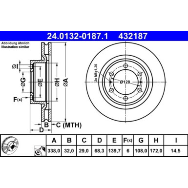 ATE | Bremsscheibe | 24.0132-0187.1