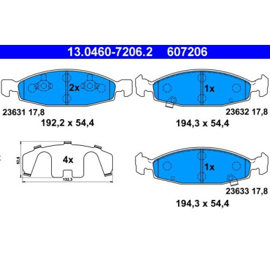13.0460-7206.2 Bremsbelagsatz, Scheibenbremse
